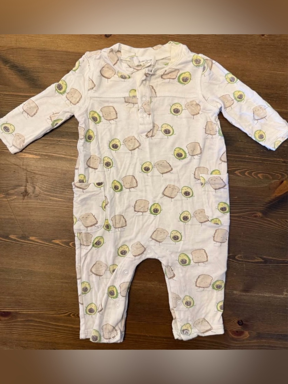Angel Dear Avocado Toast Bamboo Romper (0-3M)